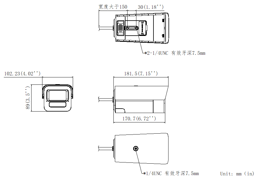 DS-2CD5A45EFWDV3-IZ(S)產品尺寸